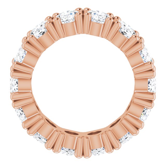 10K Gold Oval Lab-Grown Diamond Shared-Prong Eternity Band – 6x4 mm Stones - Rose Gold - view 2