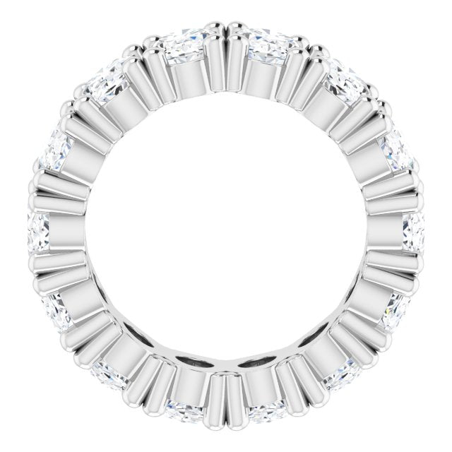 10K Gold Oval Lab-Grown Diamond Shared-Prong Eternity Band – 6x4 mm Stones - White Gold - view 2