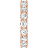 10K Gold Round Natural Diamond Shared-Prong Eternity Band – 3 mm Stones - Rose Gold - view 4