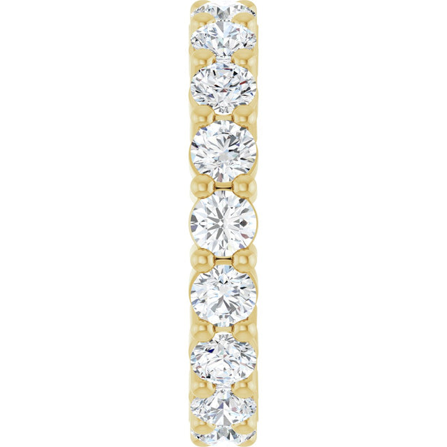 10K Gold Round Lab-Grown Diamond Shared-Prong Eternity Band – 3 mm Stones - Yellow Gold - view 4
