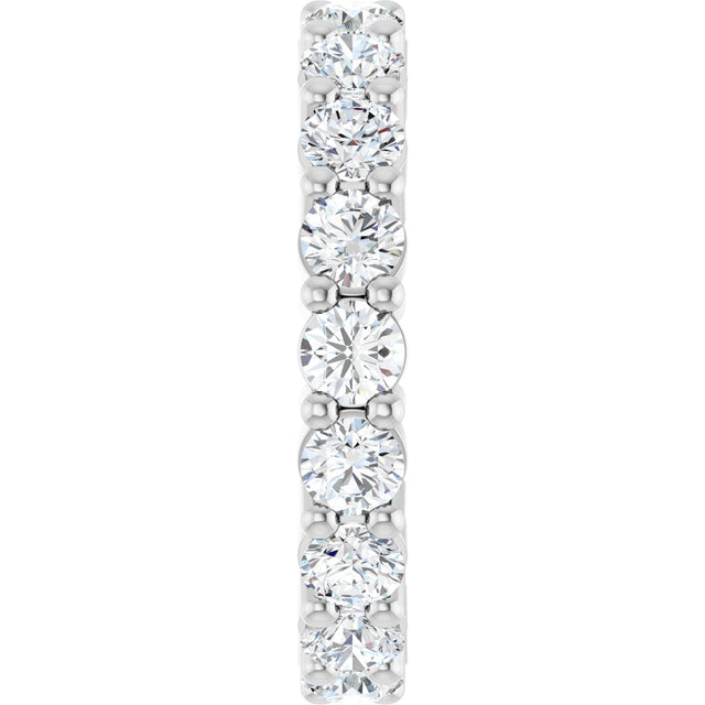 10K Gold Round Lab-Grown Diamond Shared-Prong Eternity Band – 3 mm Stones - White Gold - view 4
