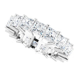 10K Gold Square Lab-Grown Diamond Shared-Prong Eternity Band – 3.5x3.5 mm Stones - White Gold - view 5