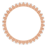 10K Gold Round Natural Diamond Shared-Prong Eternity Band – 1.5 mm Stones - Rose Gold - view 2