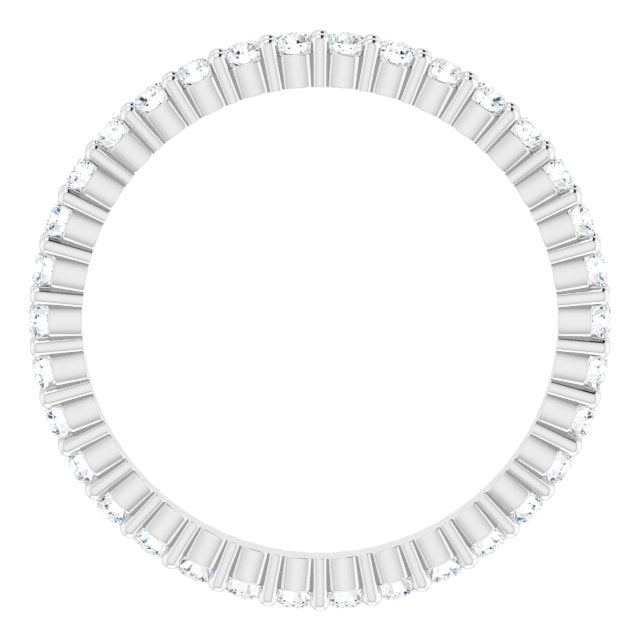 10K Gold Round Lab-Grown Diamond Shared-Prong Eternity Band – 1.5 mm Stones - White Gold - view 2