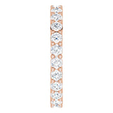 10K Gold Round Natural Diamond Shared-Prong Eternity Band – 2.25 mm Stones - Rose Gold - view 4