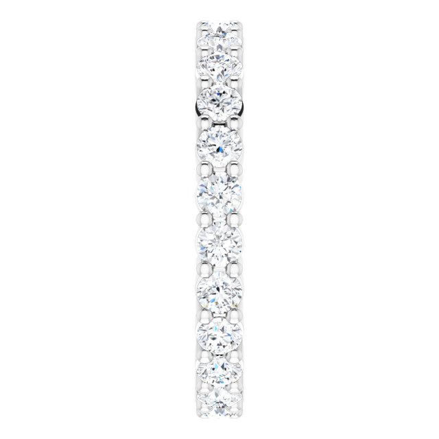 10K Gold Round Lab-Grown Diamond Shared-Prong Eternity Band – 2.25 mm Stones - White Gold - view 4