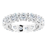 10K Gold Round Natural Diamond Shared-Prong Eternity Band – 3.8 mm Stones - White Gold - view 3