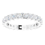 Platinum Asscher Lab-Grown Diamond Shared-Prong Eternity Band – 2.3x2.3 mm Stones - view 3