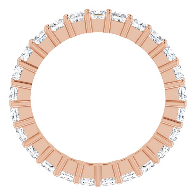 10K Gold Square Lab-Grown Diamond Shared-Prong Eternity Band – 2.5x2.5 mm Stones - Rose Gold - view 2