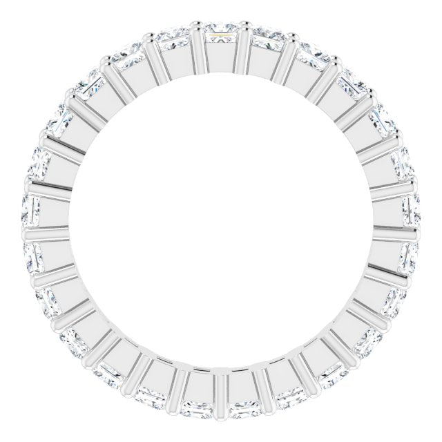 10K Gold Square Lab-Grown Diamond Shared-Prong Eternity Band – 2.25x2.25 mm Stones - White Gold - view 2