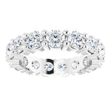 10K Gold Round Natural Diamond Shared-Prong Eternity Band – 3.75 mm Stones - White Gold - view 3
