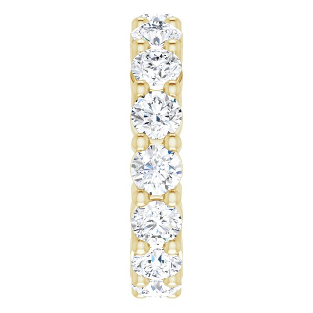 10K Gold Round Natural Diamond Shared-Prong Eternity Band – 3.8 mm Stones - Yellow Gold - view 4
