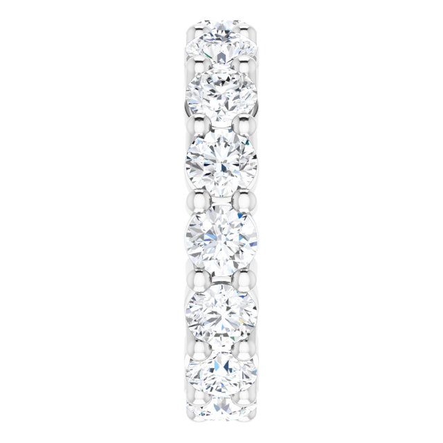 10K Gold Round Natural Diamond Shared-Prong Eternity Band – 3.8 mm Stones - White Gold - view 4