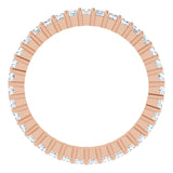 10K Gold Square Natural Diamond Shared-Prong Eternity Band – 1.5x1.5 mm Stones - Rose Gold - view 2