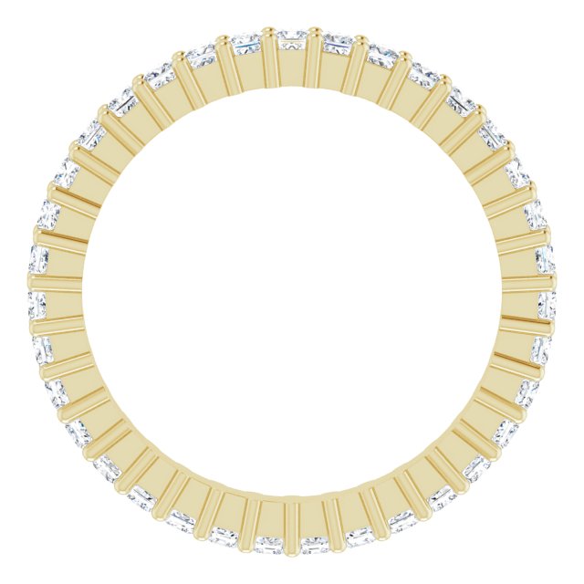 10K Gold Square Natural Diamond Shared-Prong Eternity Band – 1.5x1.5 mm Stones - Yellow Gold - view 2