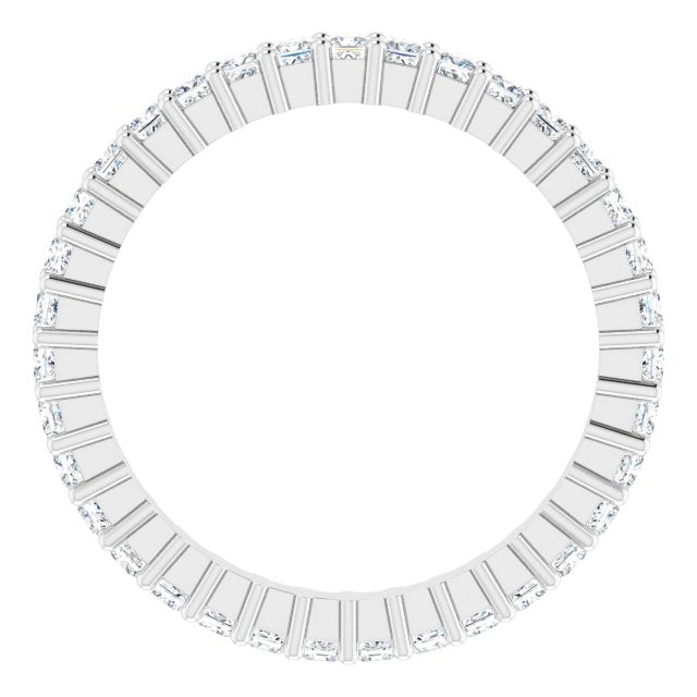 10K Gold Square Natural Diamond Shared-Prong Eternity Band – 1.5x1.5 mm Stones - White Gold - view 2