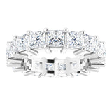 10K Gold Square Natural Diamond Shared-Prong Eternity Band – 3.5x3.5 mm Stones - White Gold - view 3
