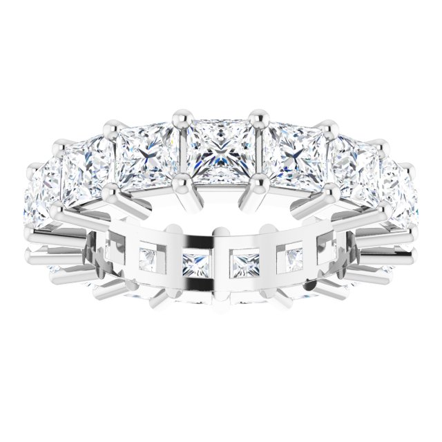 10K Gold Square Natural Diamond Shared-Prong Eternity Band – 3.5x3.5 mm Stones - White Gold - view 3