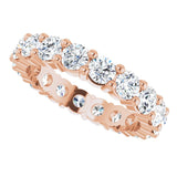 10K Gold Round Natural Diamond Shared-Prong Eternity Band – 3.2 mm Stones - Rose Gold - view 5