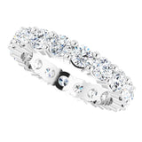 10K Gold Round Natural Diamond Shared-Prong Eternity Band – 3.2 mm Stones - White Gold - view 5