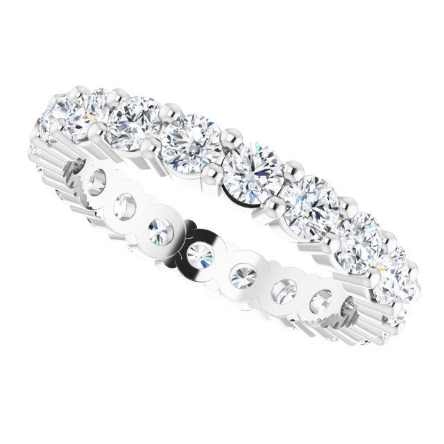 10K Gold Round Lab-Grown Diamond Shared-Prong Eternity Band – 2.75 mm Stones - White Gold - view 5
