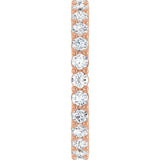 10K Gold Round Lab-Grown Diamond Shared-Prong Eternity Band – 2 mm Stones - Rose Gold - view 4
