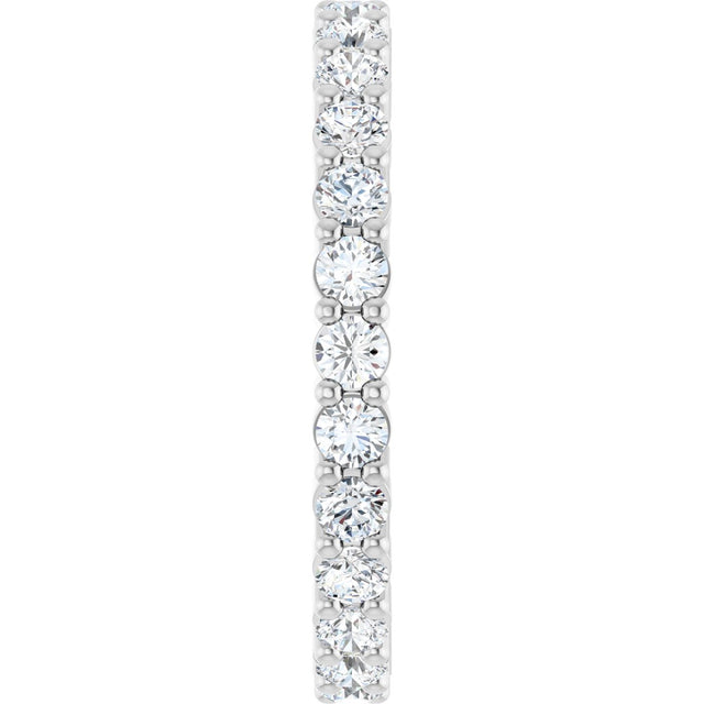 10K Gold Round Natural Diamond Shared-Prong Eternity Band – 2 mm Stones - White Gold - view 4