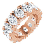10K Gold Oval Lab-Grown Diamond Shared-Prong Eternity Band – 6x4 mm Stones - Rose Gold