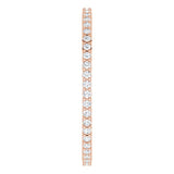 10K Gold Round Lab-Grown Diamond Shared-Prong Eternity Band – 1 mm Stones - Rose Gold - view 4