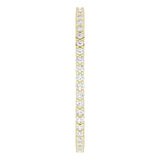 10K Gold Round Natural Diamond Shared-Prong Eternity Band – 1 mm Stones - Yellow Gold - view 4