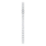 10K Gold Round Natural Diamond Shared-Prong Eternity Band – 1 mm Stones - White Gold - view 4