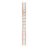 10K Gold Square Lab-Grown Diamond Shared-Prong Eternity Band – 1.25x1.25 mm Stones - Rose Gold - view 4