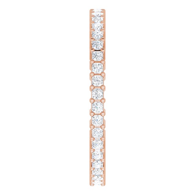 10K Gold Square Lab-Grown Diamond Shared-Prong Eternity Band – 1.25x1.25 mm Stones - Rose Gold - view 4