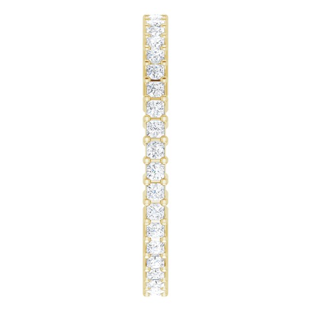 10K Gold Square Lab-Grown Diamond Shared-Prong Eternity Band – 1.25x1.25 mm Stones - Yellow Gold - view 4
