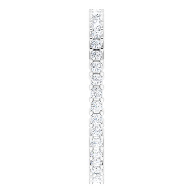 14K Gold Square Lab-Grown Diamond Shared-Prong Eternity Band – 1.25x1.25 mm Stones - White Gold - view 4