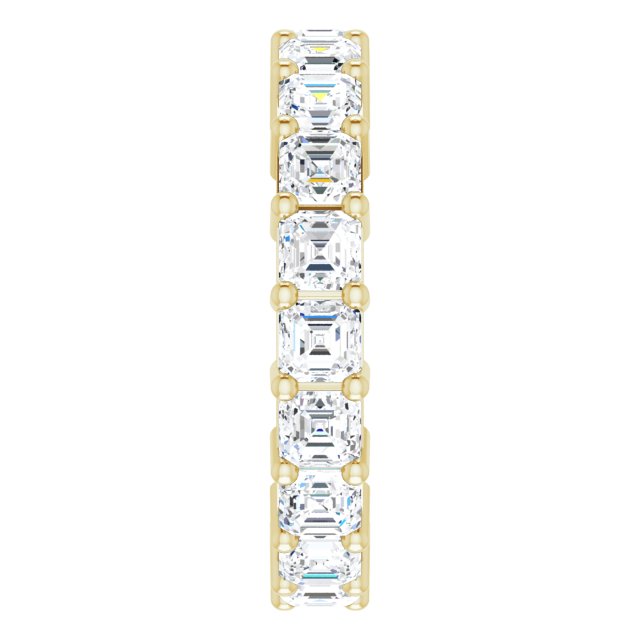 14K Gold Asscher Lab-Grown Diamond Shared-Prong Eternity Band – 3x3 mm Stones - Yellow Gold - view 4