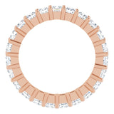 10K Gold Square Lab-Grown Diamond Shared-Prong Eternity Band – 2.5x2.5 mm Stones - Rose Gold - view 2