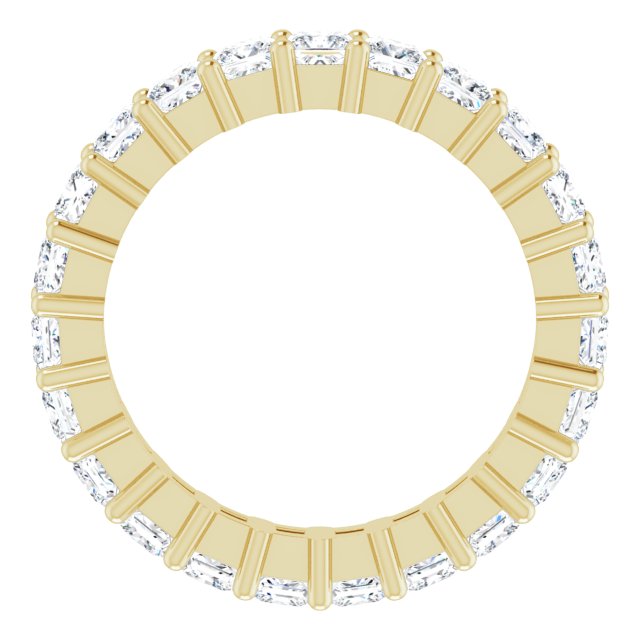 10K Gold Square Natural Diamond Shared-Prong Eternity Band – 2.5x2.5 mm Stones - Yellow Gold - view 2