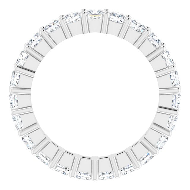 10K Gold Square Lab-Grown Diamond Shared-Prong Eternity Band – 2.5x2.5 mm Stones - White Gold - view 2