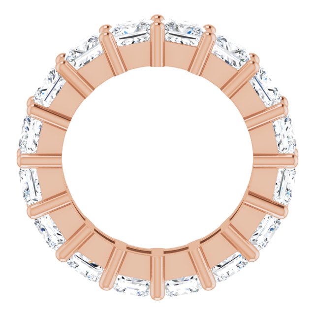 10K Gold Square Lab-Grown Diamond Shared-Prong Eternity Band – 4x4 mm Stones - Rose Gold - view 2