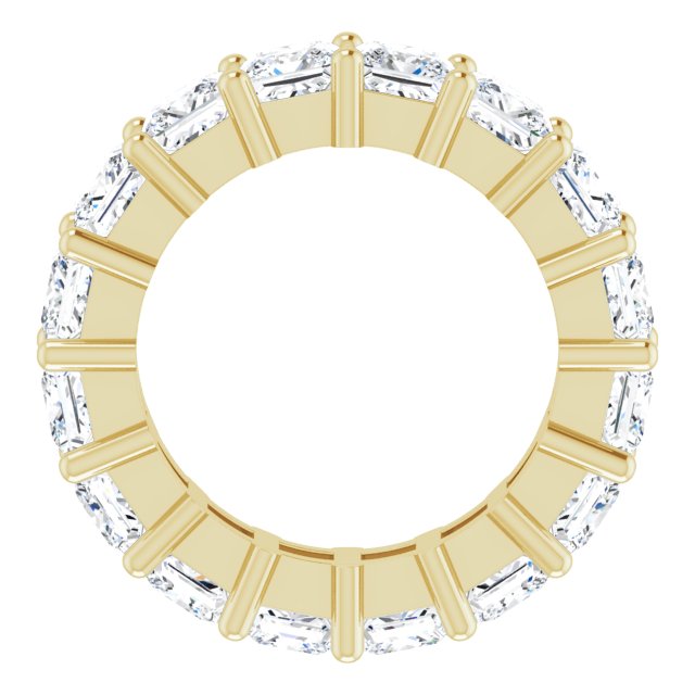 10K Gold Square Lab-Grown Diamond Shared-Prong Eternity Band – 4x4 mm Stones - Yellow Gold - view 2
