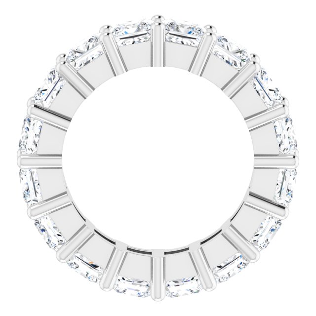 10K Gold Square Lab-Grown Diamond Shared-Prong Eternity Band – 4x4 mm Stones - White Gold - view 2