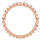10K Gold Round Lab-Grown Diamond Shared-Prong Eternity Band – 1.7 mm Stones - Rose Gold - view 2
