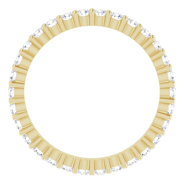 10K Gold Round Natural Diamond Shared-Prong Eternity Band – 1.7 mm Stones - Yellow Gold - view 2