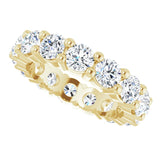10K Gold Round Natural Diamond Shared-Prong Eternity Band – 3.75 mm Stones - Yellow Gold - view 5
