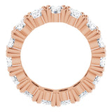 10K Gold Oval Lab-Grown Diamond Shared-Prong Eternity Band – 6x4 mm Stones - Rose Gold - view 2