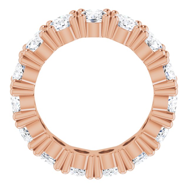 10K Gold Oval Lab-Grown Diamond Shared-Prong Eternity Band – 6x4 mm Stones - Rose Gold - view 2