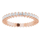 10K Gold Square Natural Diamond Shared-Prong Eternity Band – 1.5x1.5 mm Stones - Rose Gold - view 3