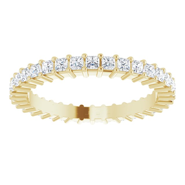 10K Gold Square Lab-Grown Diamond Shared-Prong Eternity Band – 1.5x1.5 mm Stones - Yellow Gold - view 3