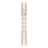 10K Gold Square Natural Diamond Shared-Prong Eternity Band – 1.75x1.75 mm Stones - Rose Gold - view 4